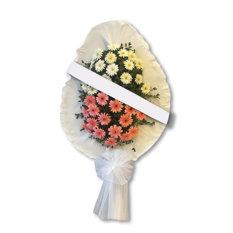 41 ADET PEMBE BEYAZ GERBERA ÇELENK