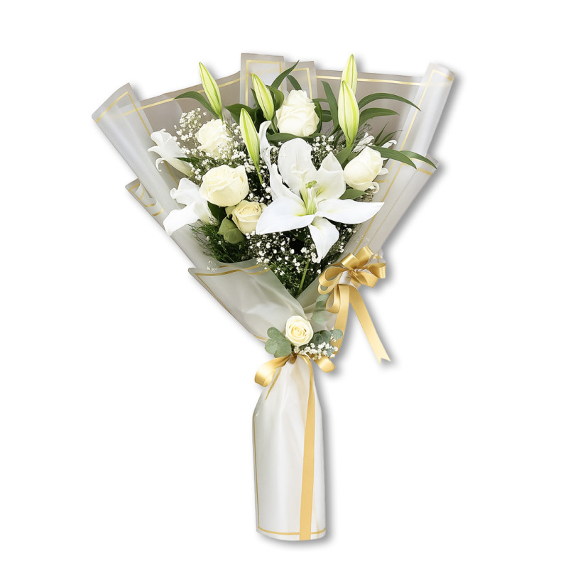 LİLYUM BUKETİ  BEYAZ GÜL