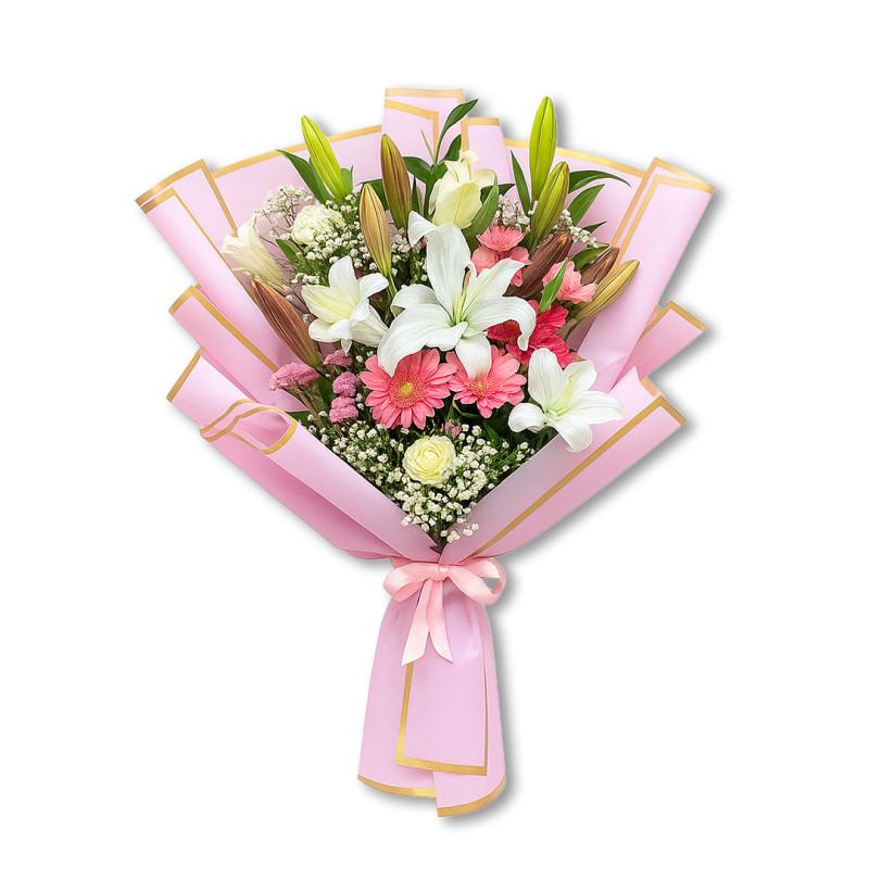 PEMBE BUKET KAĞIDI LİLYUM KARIŞIKKUCAK DOLUSU 