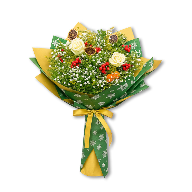 6 KOKİNA 2 BEYAZ GÜL KUCAK DOLUSU 