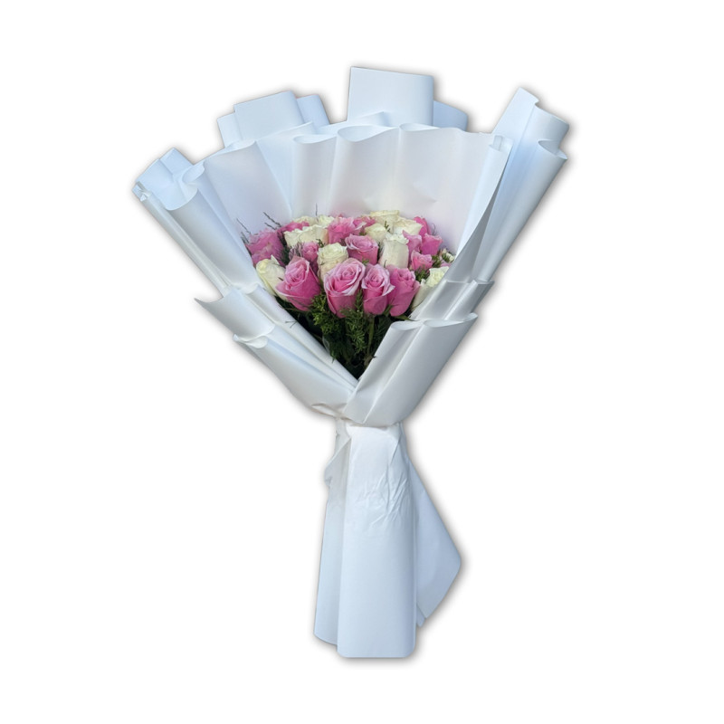 BÜYÜK ÖZEL BUKET PEMBE GÜL BEYAZ GÜL