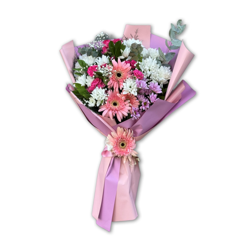 PEMBE LİLA KARIŞIK BUKET