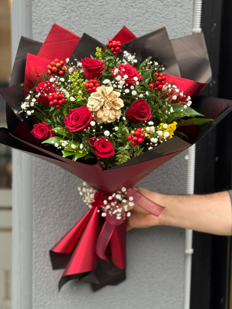 KIRMIZ BUKET KAĞIDI KIRMIZI GÜL KOKİNA