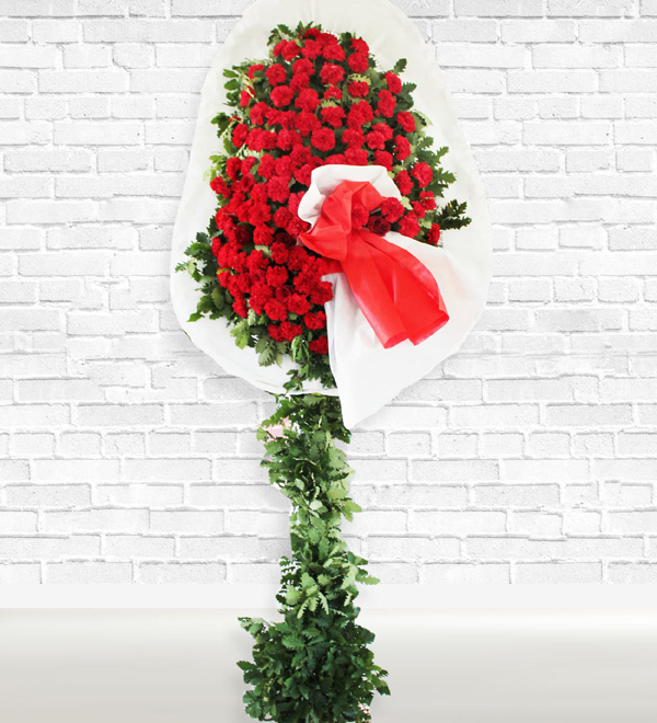 Ayaklı Karanfil Sepeti Çelenk